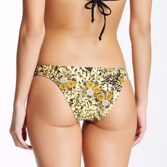 NWT RVCA Maluku Bikini Bottom in‎ Lip Yellow Floral Beach [SZ Large ] - Picture 2 of 3